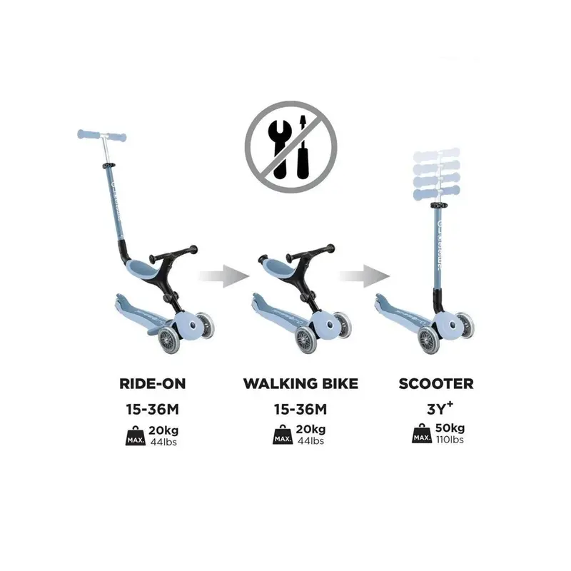 Globber Go Up Active Lights Eco Scooter - Blueberry 2