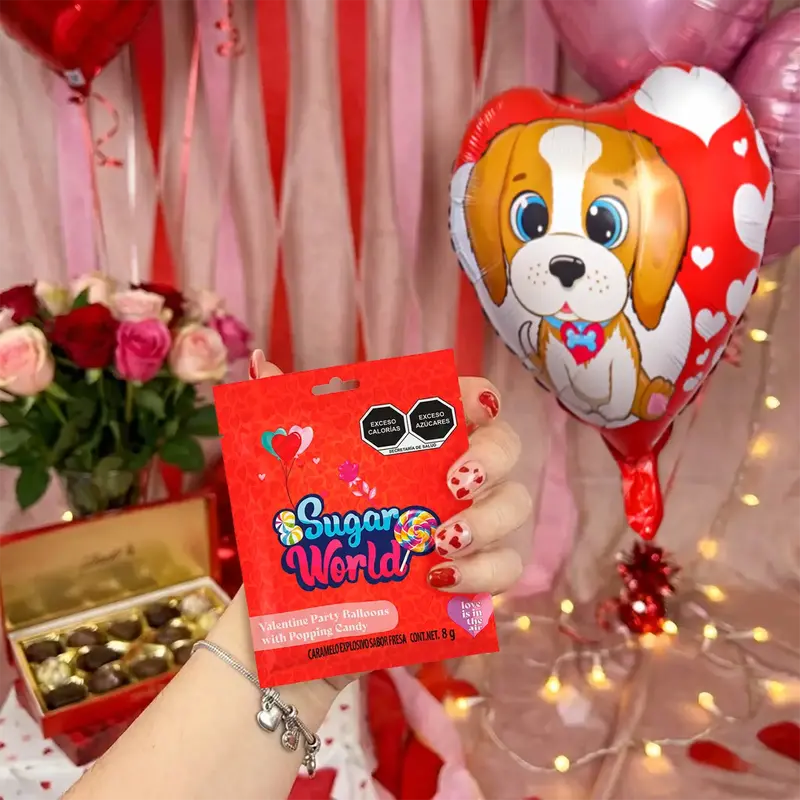 Globo Metálico De Corazón Y Dulce 1