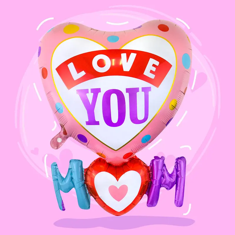 Globo Metálico "Love You Mom", Día De Las Madres 1