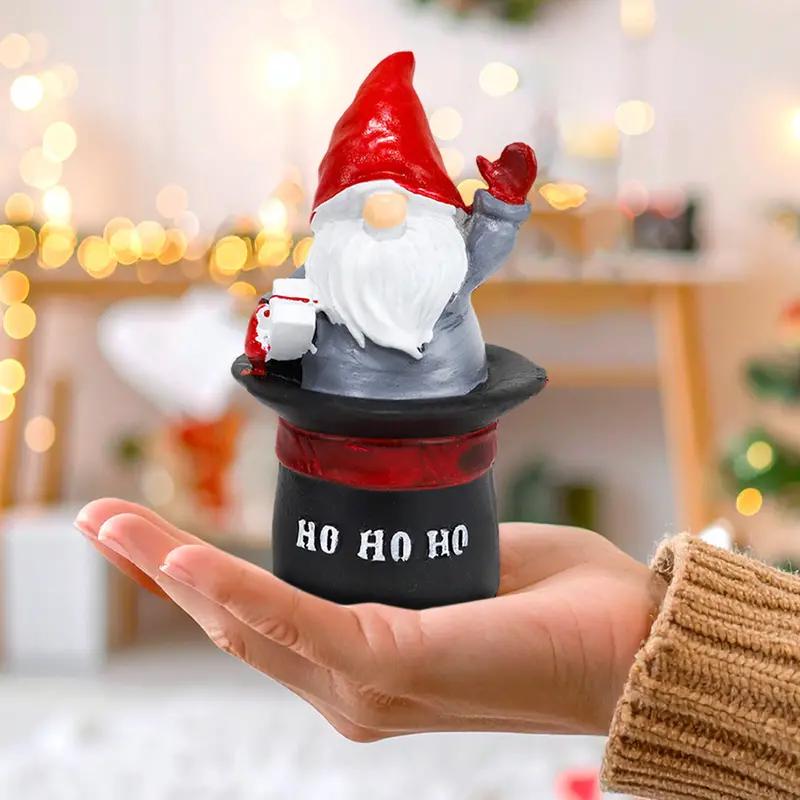 Gnomo En Sombrero, Figura Decorativa De Cerámica 1