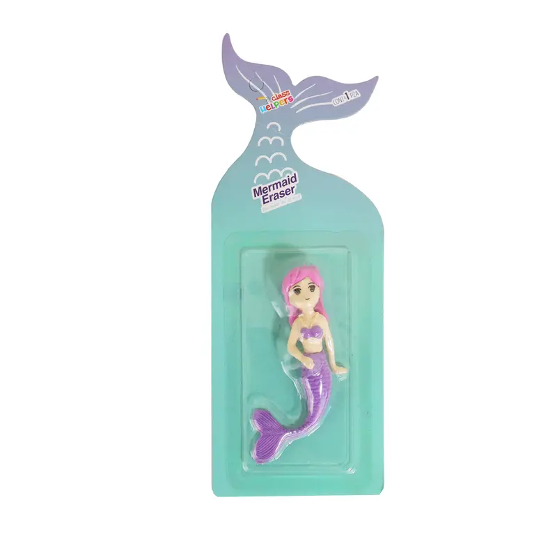 Goma De Borrar En Forma De Sirena, Color Morado 2