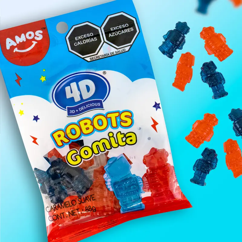 Gomitas 4D En Forma De Robot, Amos 62 Gr. 1