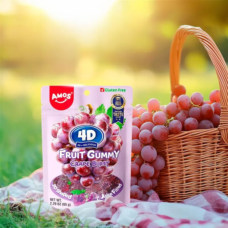 Gomitas 4D En Forma Y Sabor Uva, Amos 62 Gr. 1