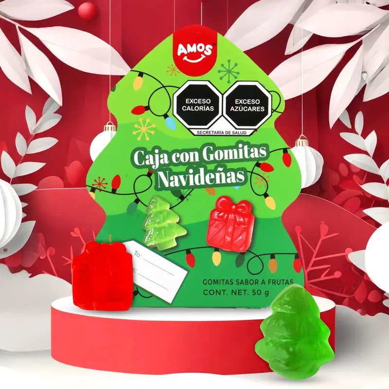 Gomitas Navideñas En Forma De Árbol Y Regalo, 50 Gr 1