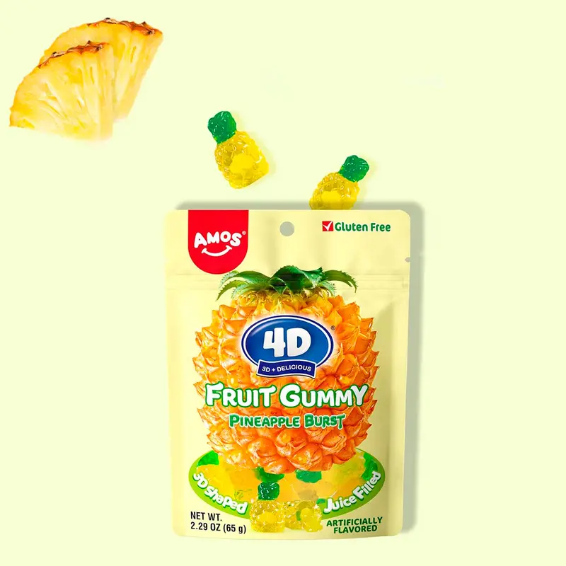 Gomitas Rellena En Forma Y Sabor Piña, Amos 62 Gr. 1