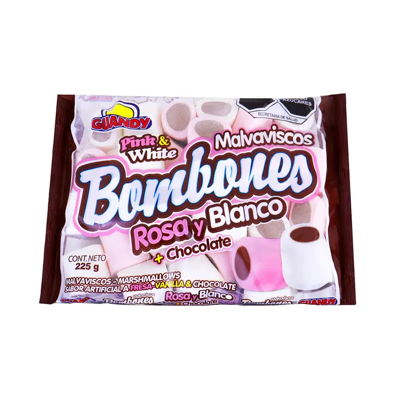 Guandy, Malvaviscos Rosa Y Blanco + Chocolate, 225G. 2