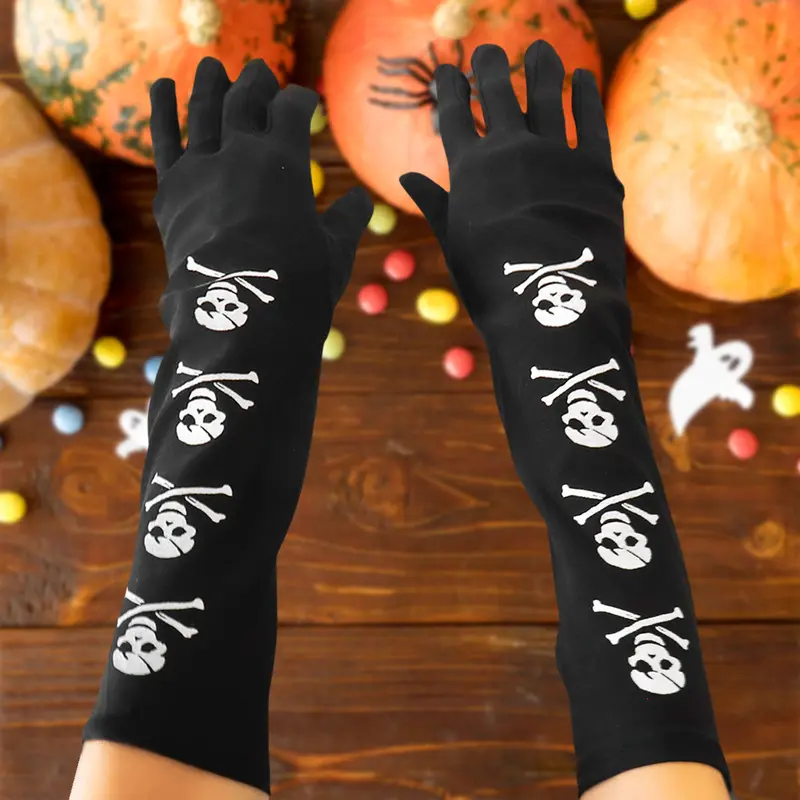 Guantes Largos Color Negro Para Disfraz 2