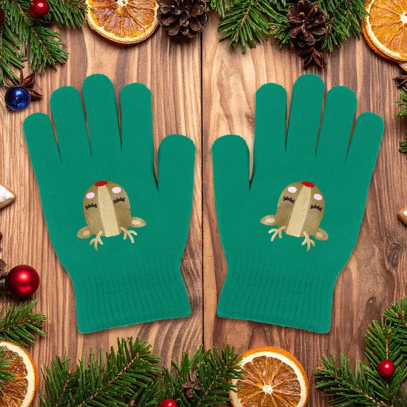 Guantes Navideños, Color Verde, Reno 2