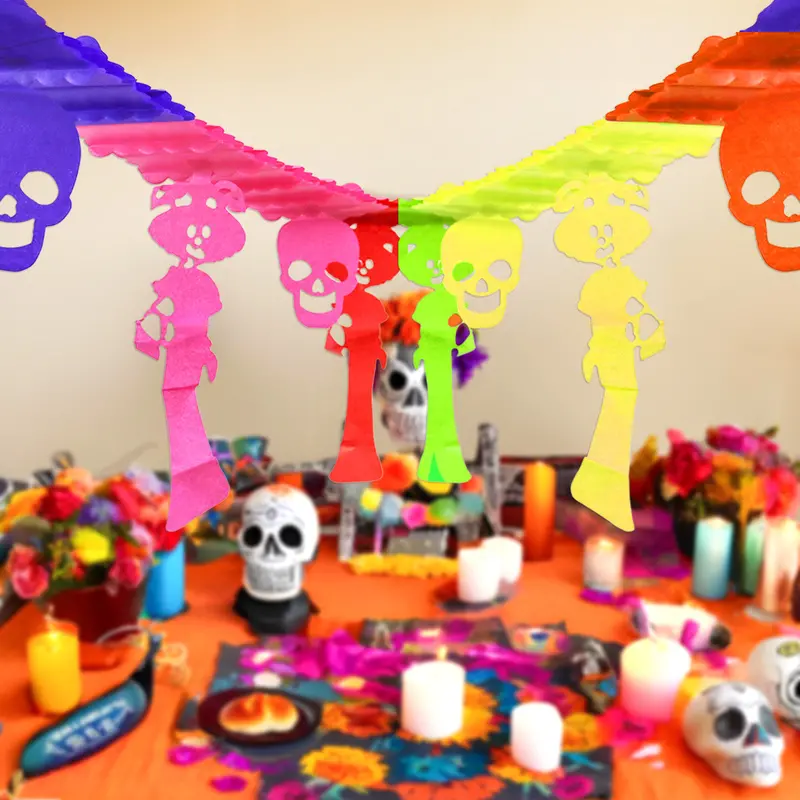 Guirnalda De Papel Picado Con Diseño De Catrina 1