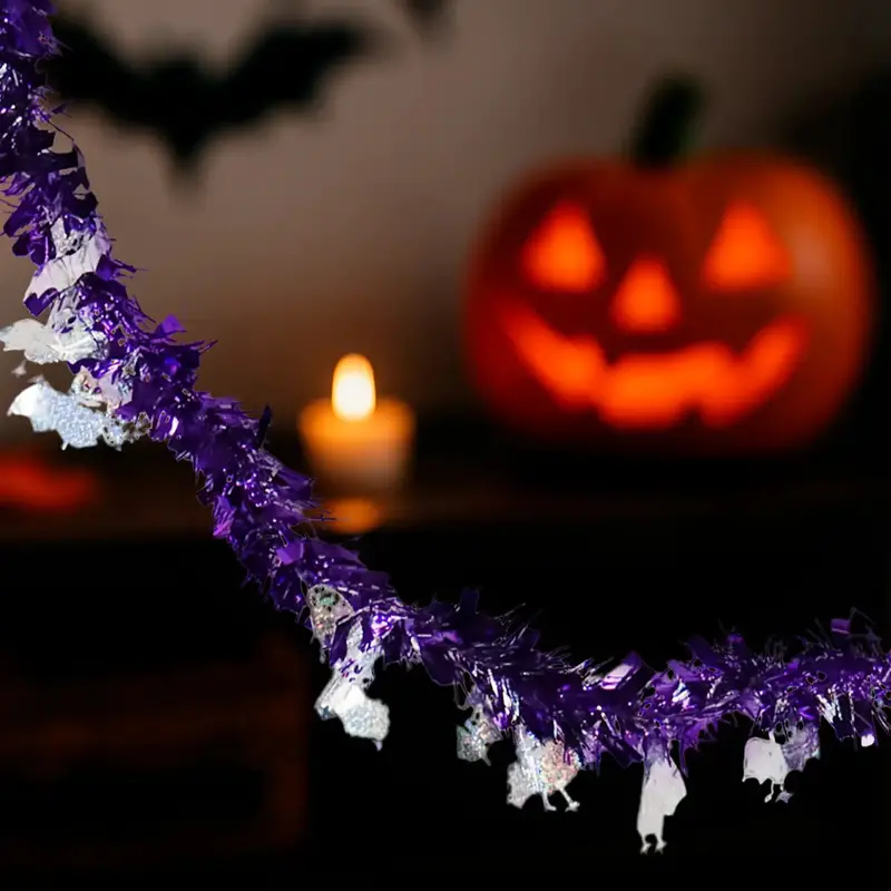 Guirnalda De Tinsel, Halloween, Color Morado 2
