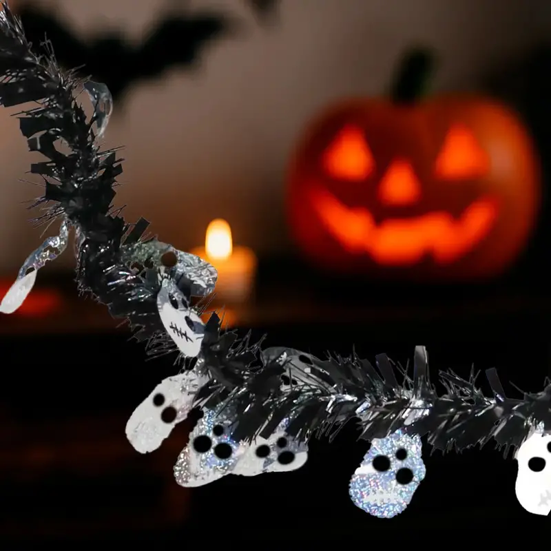 Guirnalda De Tinsel, Halloween, Color Negro 2
