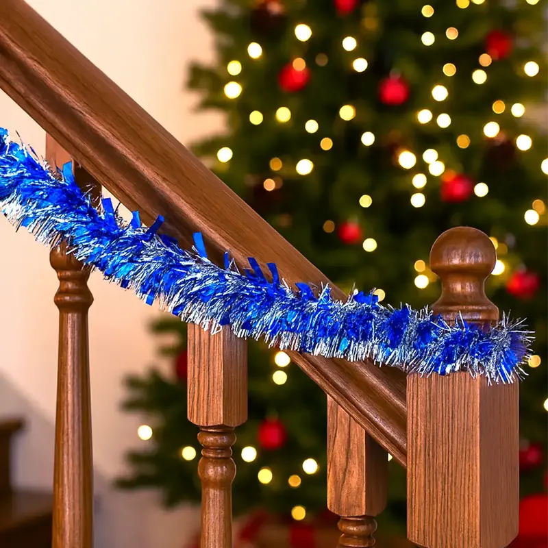 Guirnalda Navideña, Color Azul, Tinsel 1