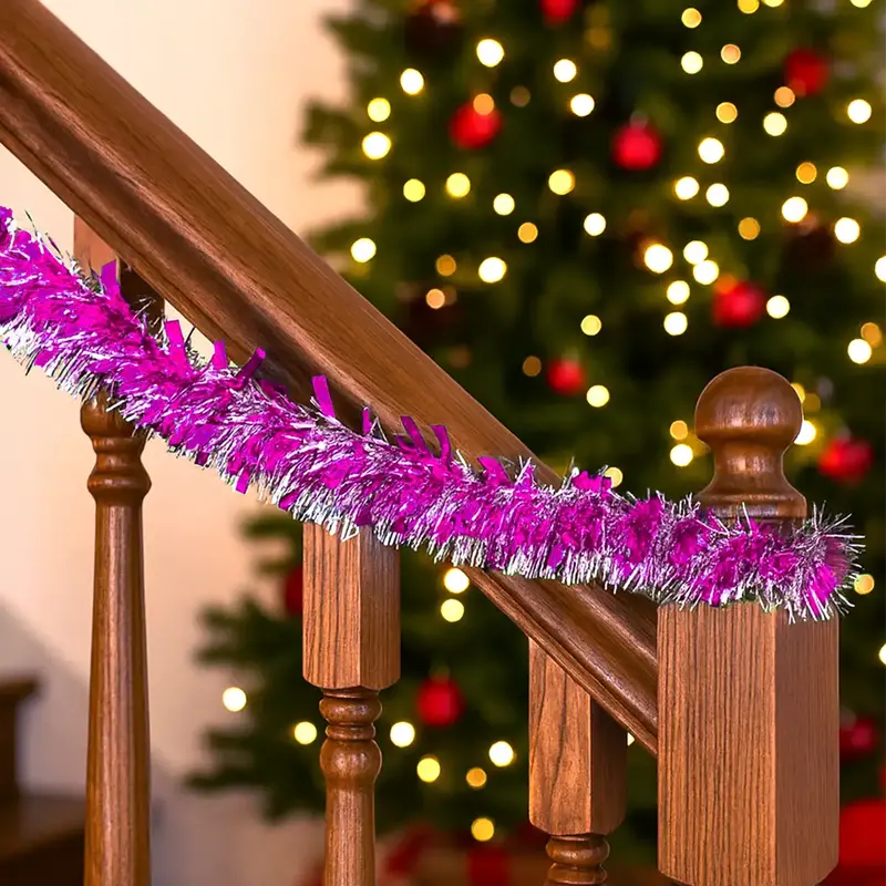 Guirnalda Navideña, Color Morado, Tinsel 1