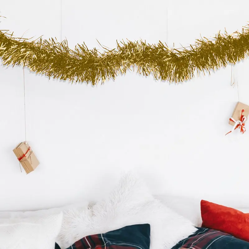 Guirnalda Navideña De Tinsel, 1.3 M, Color Oro 2