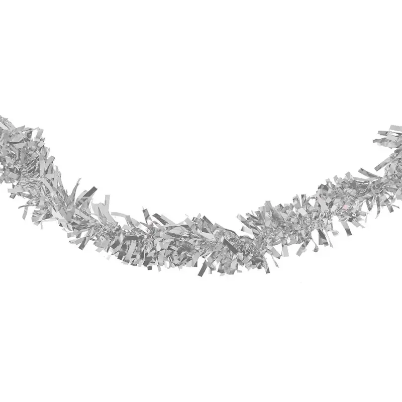 Guirnalda Navideña De Tinsel Color Plata, 2M 1