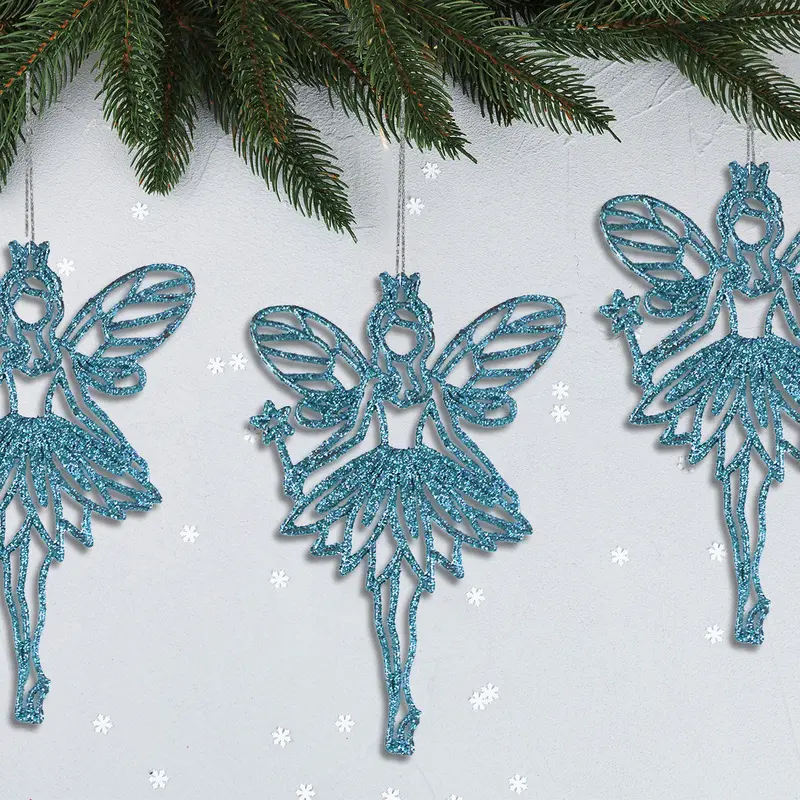 Hada Decorativa Con Diamantina Color Azul 1