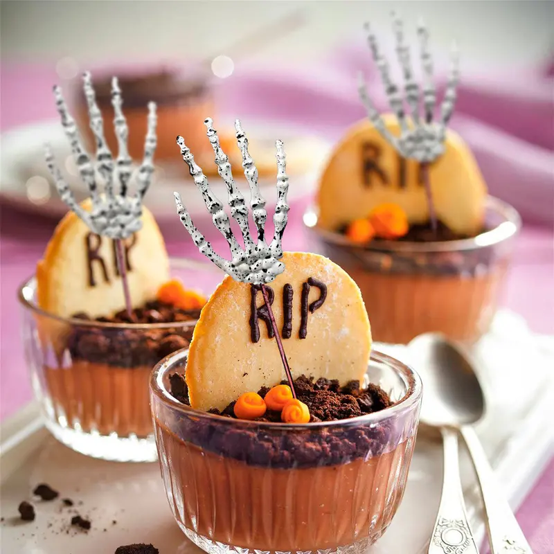 Halloween Picks De Mano De Calavera, 3 Piezas 1