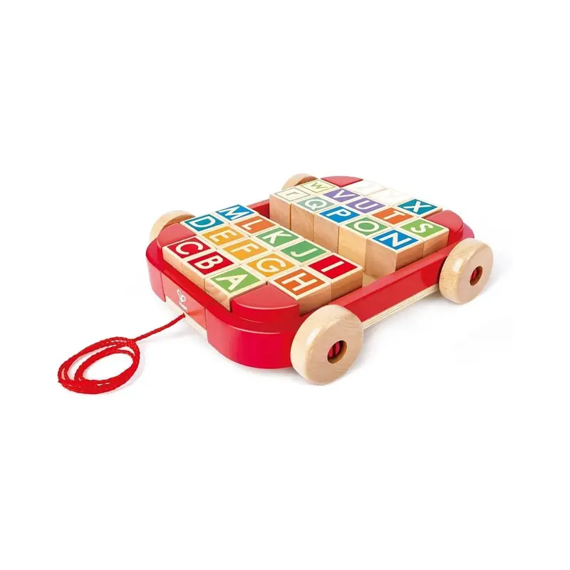 Hape Pull Along Cart With Stacking Blocks 1