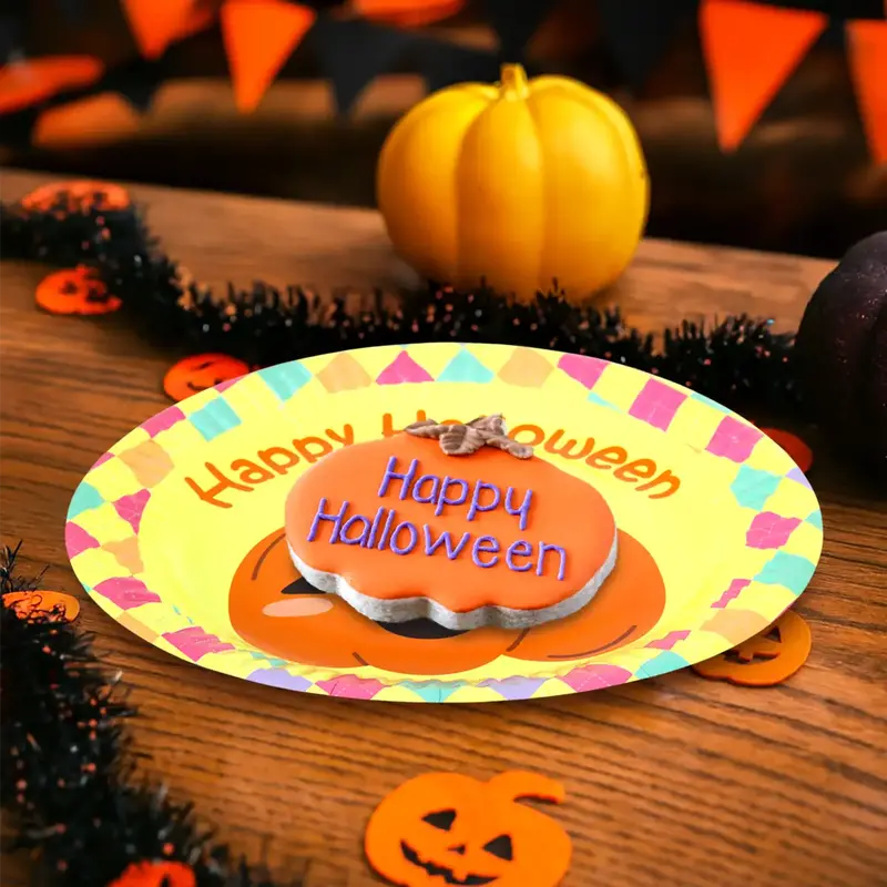 "Happy Halloween", Platos De Papel, 8 Pzas 2