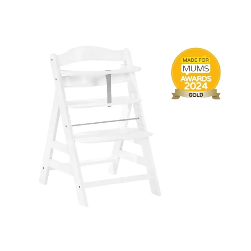 Hauck Alpha+ Wooden Highchair - White 1