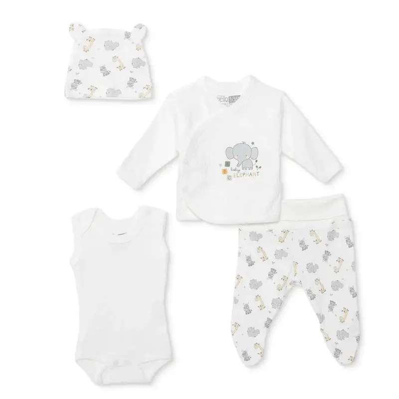 Hellobaby 100% Cotton Tiny Baby Set - Ecru 1