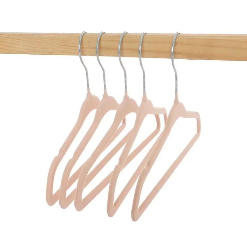 Hellobaby 5 Pack Velvet Baby Clothes Hangers - Soft Pink 1