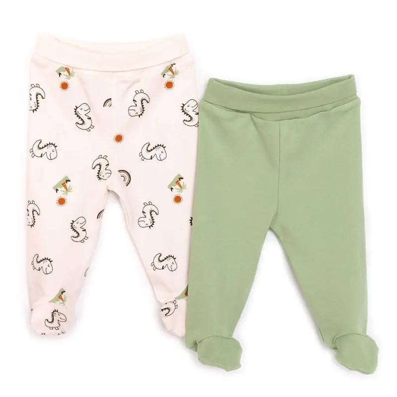 Hellobaby Baby Boy 2 Pcs Footed Bottom - Beige 1