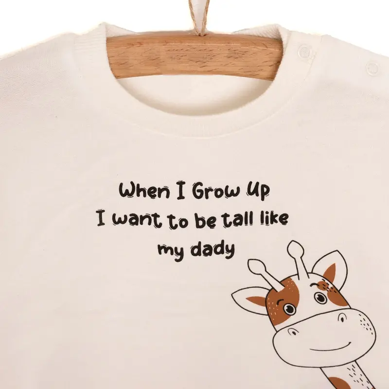 Hellobaby Baby Boy Basic Giraffe Printed Sweatshirt - Ecru 5
