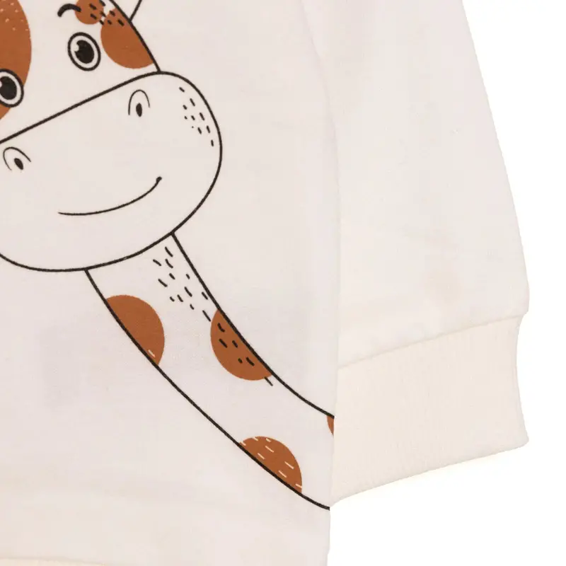 Hellobaby Baby Boy Basic Giraffe Printed Sweatshirt - Ecru 6