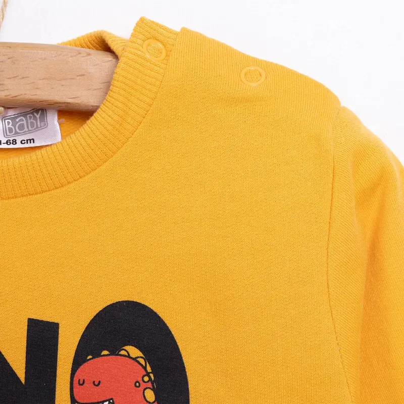 Hellobaby Baby Boy Dino Patterned Sweatshirt - Mustard 2