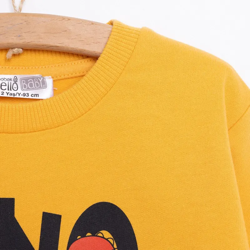 Hellobaby Baby Boy Dino Patterned Sweatshirt - Mustard 4