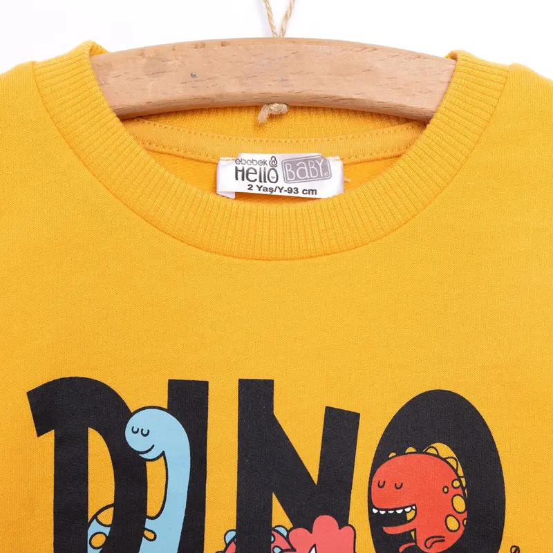 Hellobaby Baby Boy Dino Patterned Sweatshirt - Mustard 6