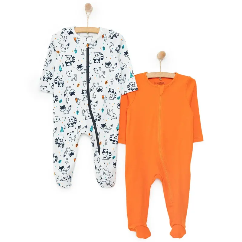 Hellobaby Baby Boy Footed Newborn Jumpsuit - Light Grey 1