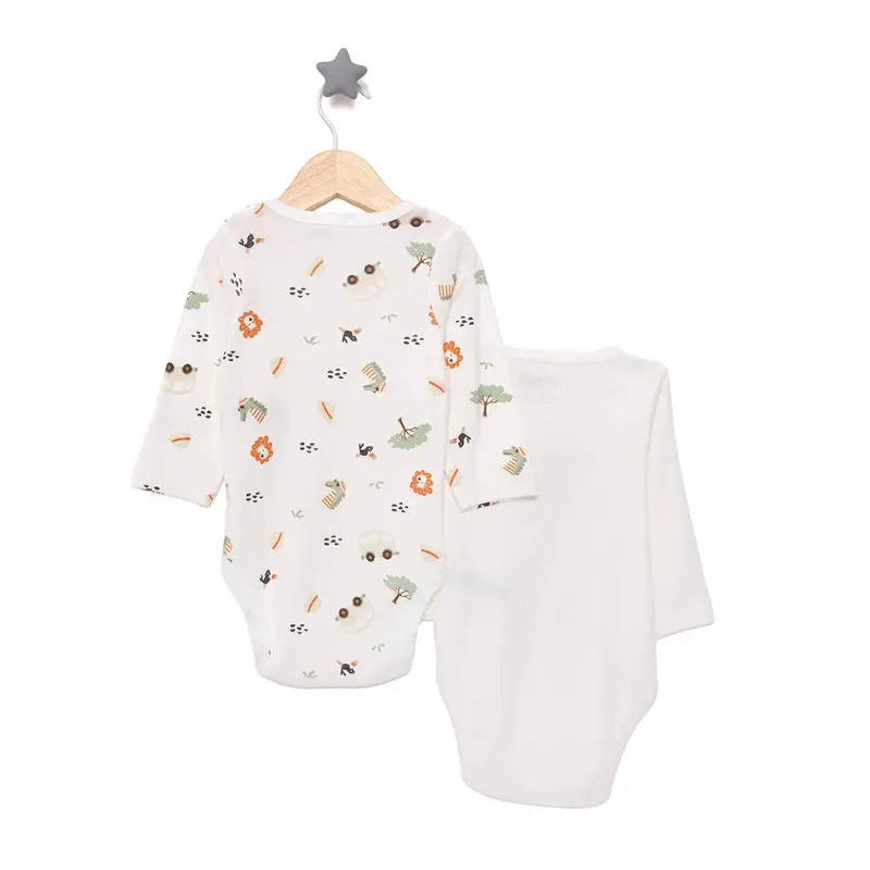 Hellobaby Baby Boy Long Sleeve Body 2 Pcs - Beige 2