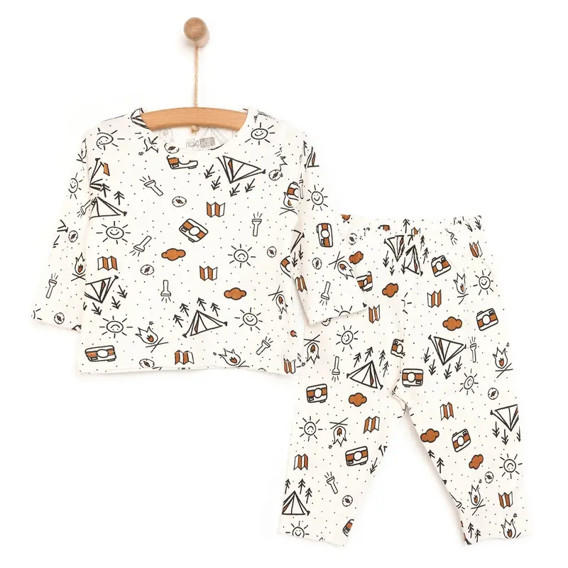 Hellobaby  Baby Boy Long Sleeve Pyjamas - Ecru 1