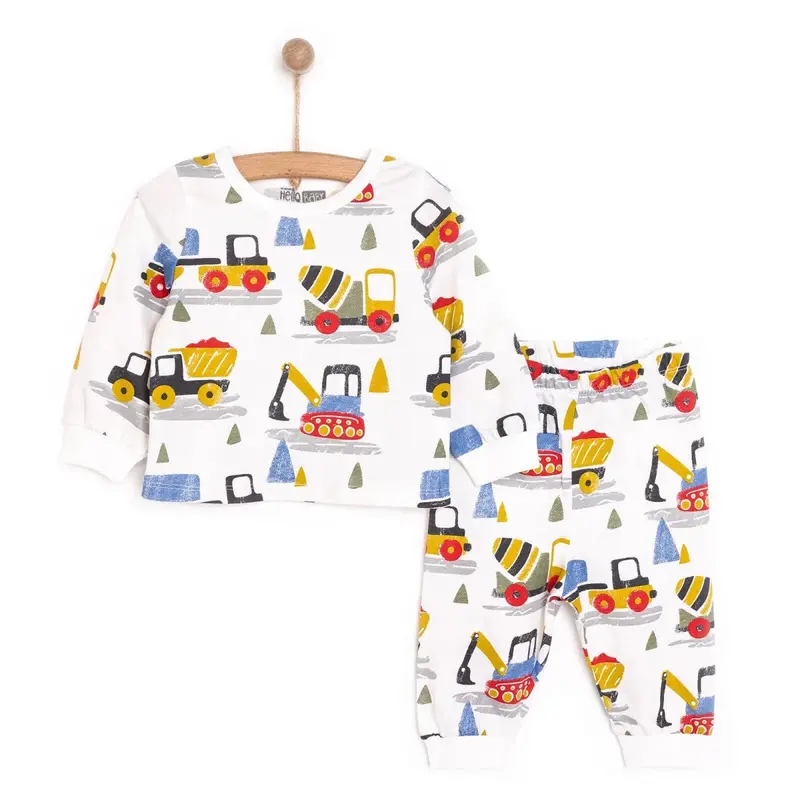 Hellobaby Baby Boy Long Sleeve Pyjamas Set - Ecru 1
