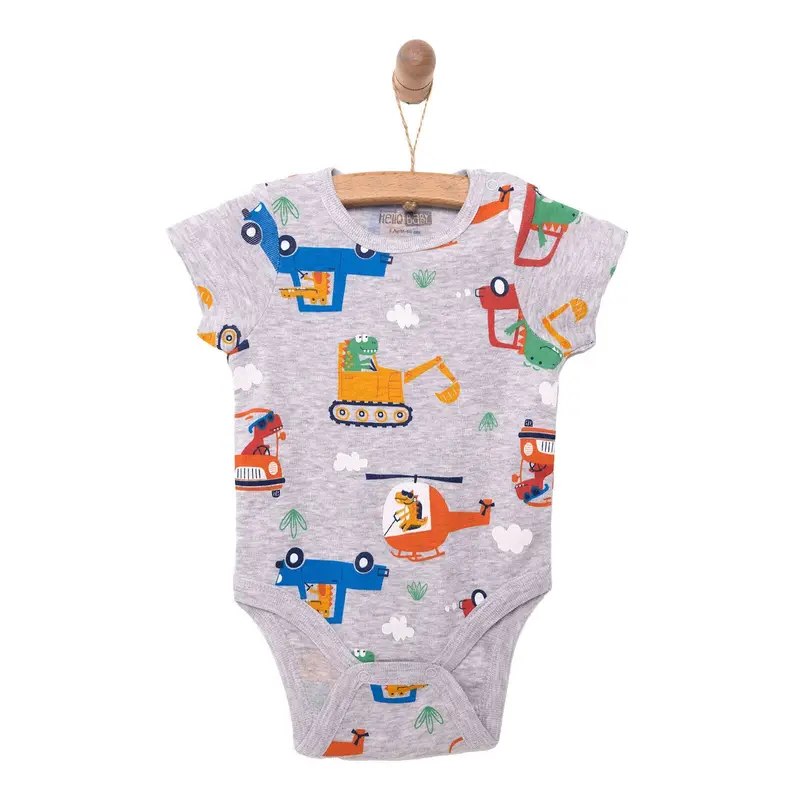Hellobaby Baby Boy Short Sleeve Body - Grey Melange 1