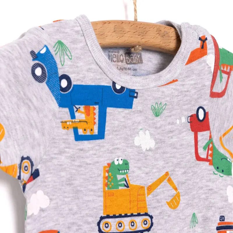 Hellobaby Baby Boy Short Sleeve Body - Grey Melange 3