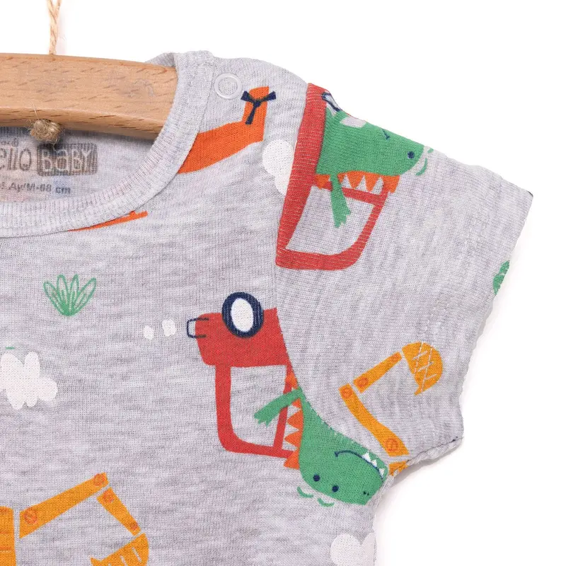 Hellobaby Baby Boy Short Sleeve Body - Grey Melange 4