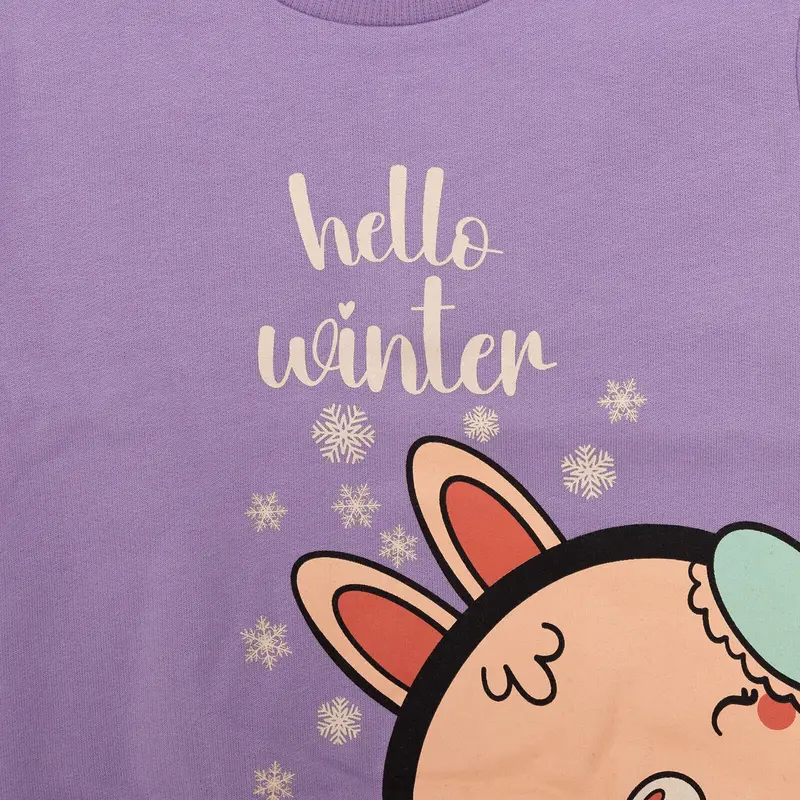 Hellobaby Baby Girl Animal Printed Sweatshirt - Purple 5