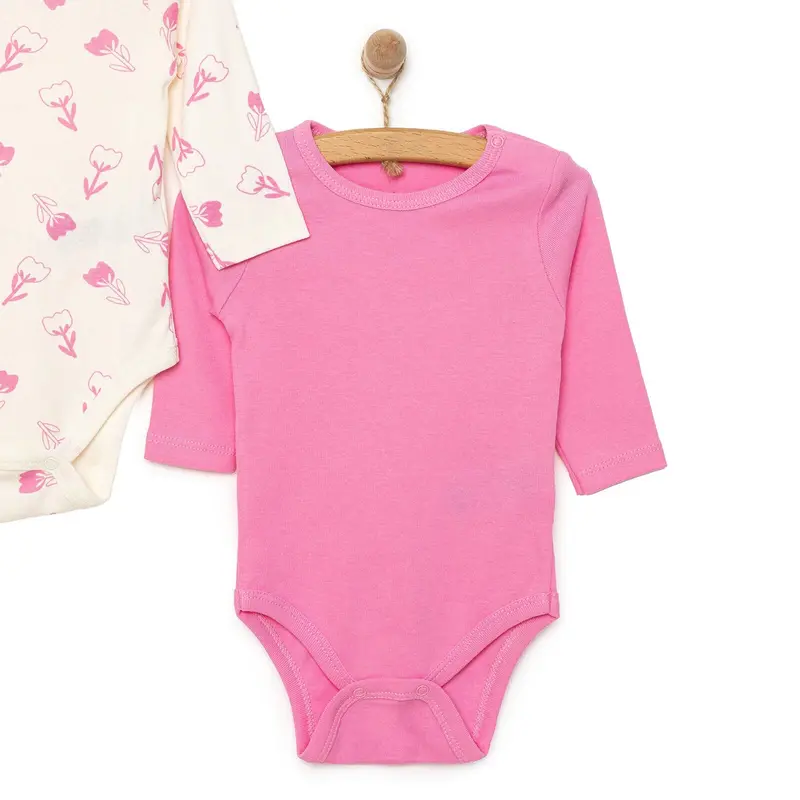 Hellobaby Baby Girl Long Sleeve Bodysuit 2Pcs - Pink 4