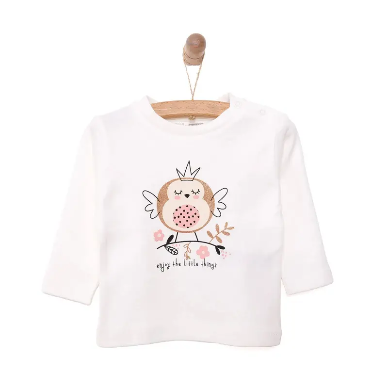 Hellobaby Baby Girl Long Sleeve T-Shirt - Ecru 1