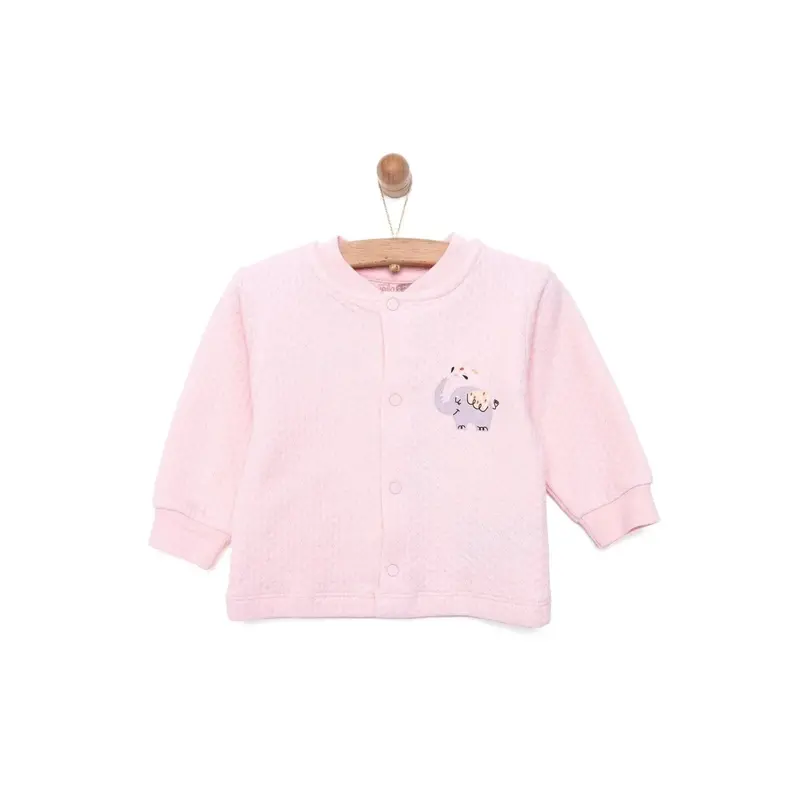 Hellobaby Baby Girl Quilted Cardigan - Light Pink 1