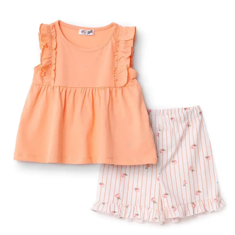 Hellobaby Basic Blouse-Shorts - Salmon 1