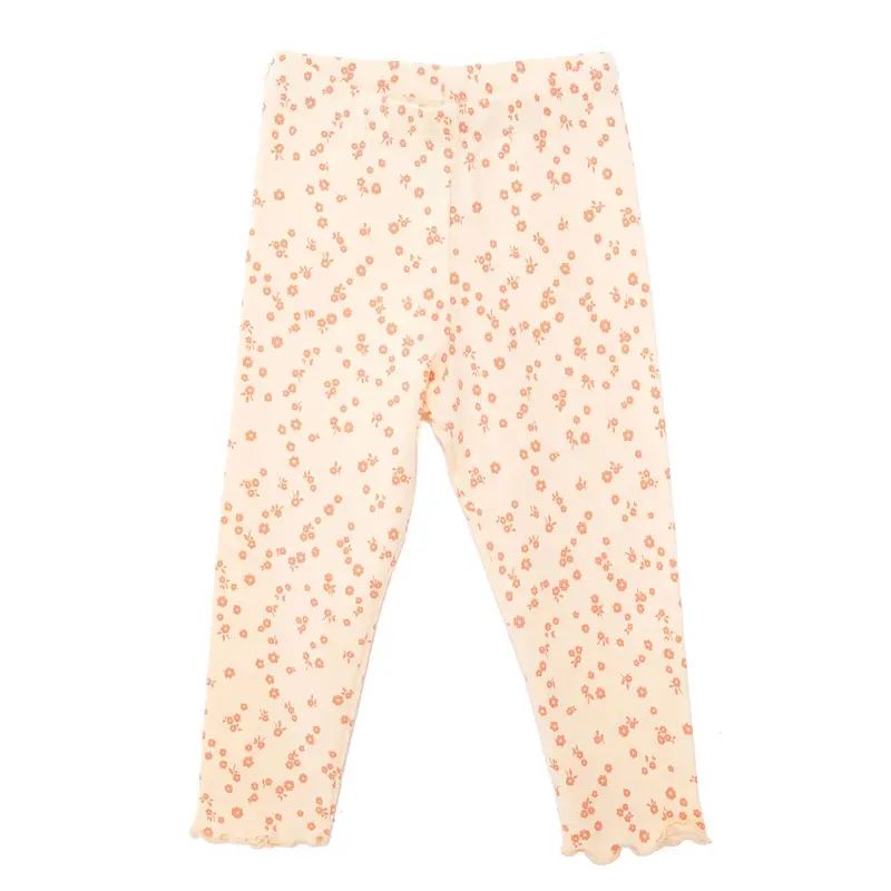 Hellobaby Basic Girl Flowers Patterns Leggings - Light Yellow 1