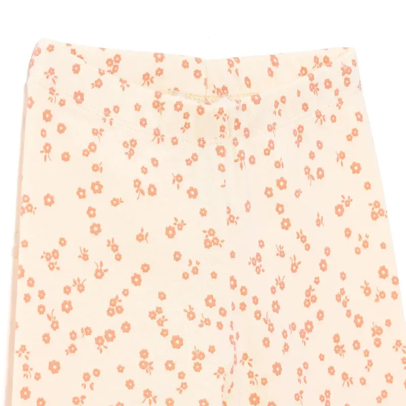 Hellobaby Basic Girl Flowers Patterns Leggings - Light Yellow 3