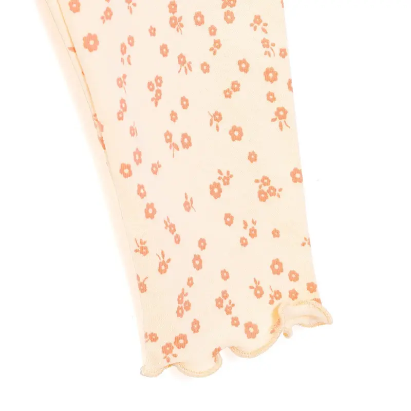 Hellobaby Basic Girl Flowers Patterns Leggings - Light Yellow 6