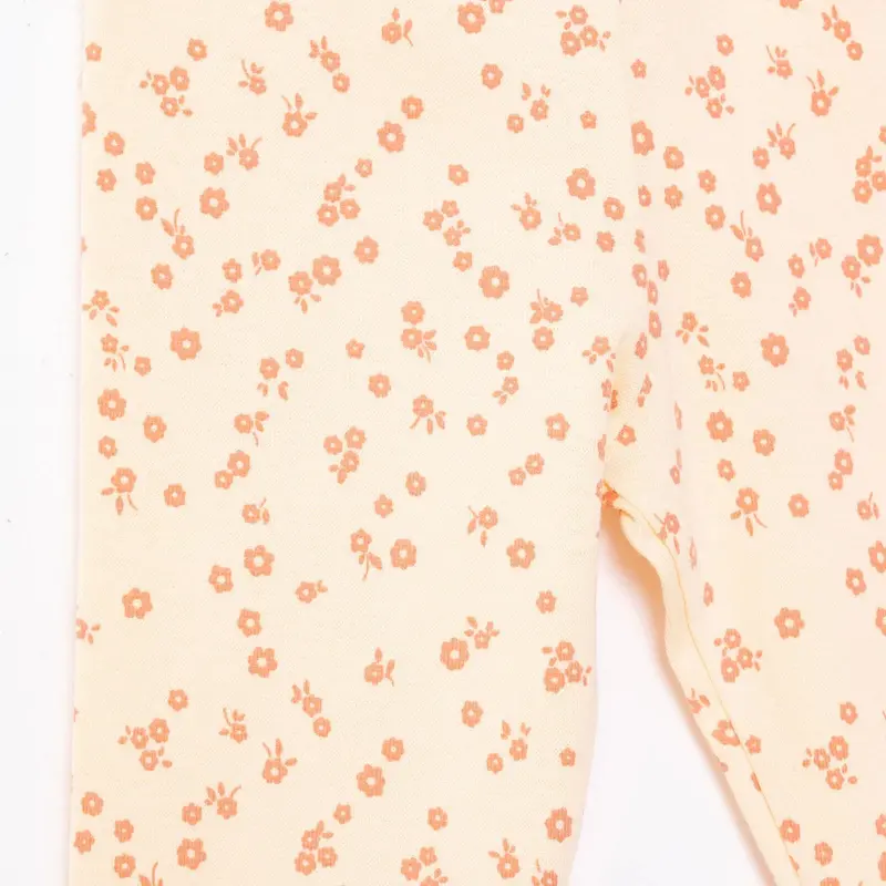 Hellobaby Basic Girl Flowers Patterns Leggings - Light Yellow 7