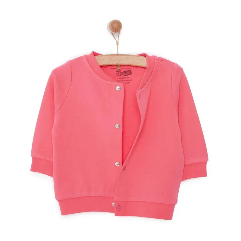 Hellobaby Basic Rib Cardigan - Dark Pink 1