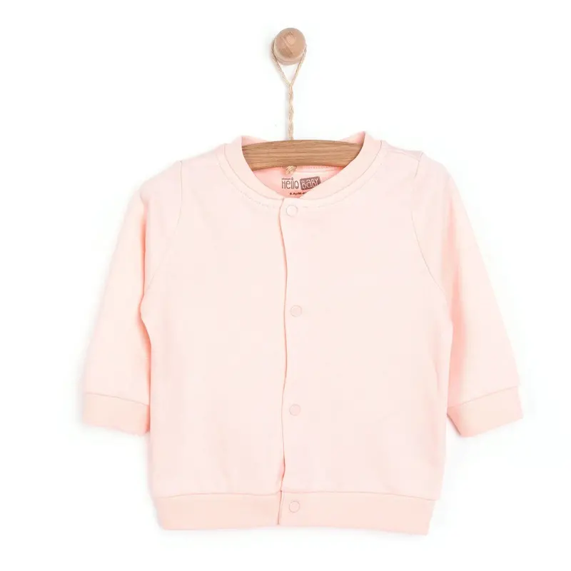 Hellobaby Basic Rib Cardigan - Light Pink 1